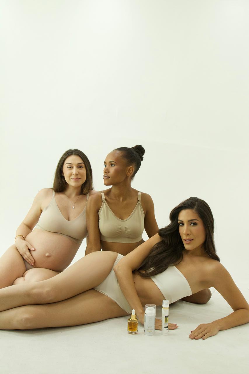 Linha profissional Dermo Strit com modelos e produtos